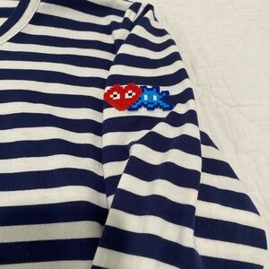 Comme des Garçons PLAY Long-Sleeve Striped Cotton T-Shirt size M